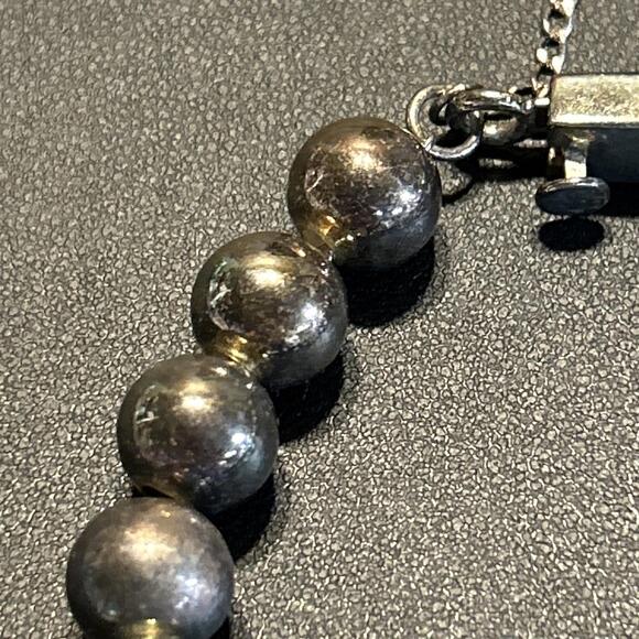 Silpada Sterling Silver Bead Bracelet 925 Signed Safety Chain Fits 7" - Picture 3 of 4